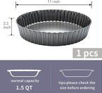 Deep Dish Quiche Pan, 11” x 2” Tall Pie Pan Deep Tart Pan with Removable Bottom, Nonstick Large Fluted Tart Mold Loose Base Round Deep Pizza Pan for Baking Easter Pie