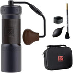 1Zpresso K-Ultra Manual Coffee Grinder Iron Gray with Carrying Case, Assembly Consistency Grind Stainless Steel Conical Burr, Foldable Handle, Numerical External Adjustable Setting, All-Round Grinder
