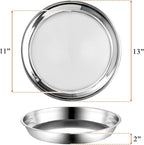 Elsjoy 4 Pack 13 Inch Stainless Steel Deep Pizza Pan, Large Round Pizza Baking Pan, Heavy-Duty Pizza Dish for Oven, Dishwasher Safe