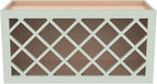 Solid Wood RTA Wine Bottle Rack Wall Cabinet with Lattice Panels - Wine Storage for Bar, Pantry, Cellar - Mocha (Jade Green, 30'W 12'D 15'H)