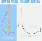 20pcs Black Super Hook Picture Hangers and Office Pack, Drywall Hooks for Hanging Pictures, Wall Hooks, Picture Hangers, Picture Hanging Kit，Hang Art, Clock, Shelves, Mirrors