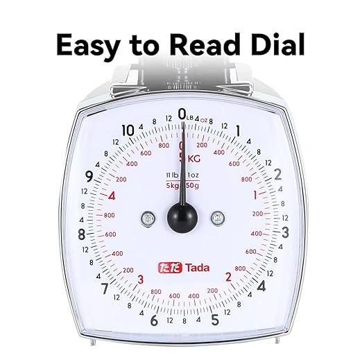Tada 11lb Analog Food Scale Mechanical Dial Kitchen Scale, Removable Measuring Cup, Tare Function, Kitchen Friendly