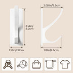 pickpiff White Self Adhesive Coat Hooks for Hanging: 13LB Extra Strong Stainless Wall Hook for Towel, Utensil, Backpack, Hat, Sturdy Metal Hanger for Bathroom, Kitchen, Door, 10 Pack