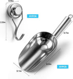 Stainless Steel Ice Scoop for Freezer with Magnetic Hook - Ice Scoop for GE Profile Opal 2.0 Nugget Ice Maker, for Kitchen Ice Bucket Bar Party Accessories