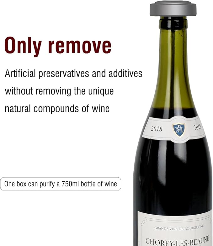 Wine Wand Filter Sulfite Purifier: Wine Filters Remover Histamines Sulfite - Alleviates Headaches Prevent Wine Sensitivities With Contains 4 Filter Boxes (Silver)