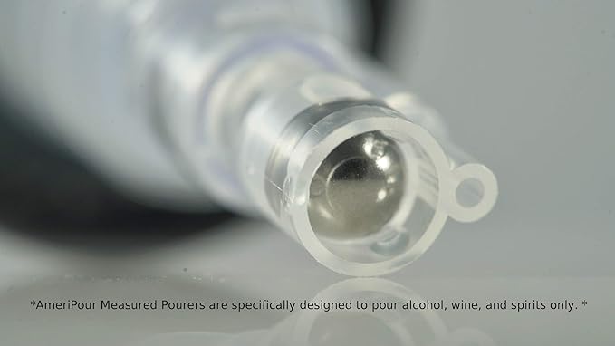 Measured Pourer - Liquor Bottle Pourers - Collared -(10pk) Made 100% In The USA. Bar Spouts That Don't Leak - No Cracks, Just A Perfect Cocktail Pour Everytime. Great for Wine Too! (.50oz)