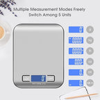 Digital Shipping Scale,Stainless Steel Panel, Accurate Portable Postal Scale for Packages, Small Business,Kitchen, Food, Handmade, Liquids, and Boutique (Silver Black Rechargeable(10kg/1g))