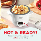 Dash Mini Ceramic Rice Cooker - Designed for Single-Serve Cooking - Compact Rice Cooker with Nonstick Removable Pot, Keep Warm Function & Easy-to-Clean Sleek Design - White Ceramic