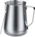 Milk Frothing Pitcher, 66oz Steaming Pitcher Stainless Steel Espresso Machine Accessories for Coffee Bar, Cappuccino Barista Tools Milk Jug Steamer Frother Cup with Decorating Latte Art Pen