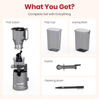 LAUDLIFE Cold Press Juicer Machine, 5.9" Wide Feed Chute Juice Extractor, 80 oz Large Hopper, Easy to Clean & High Juice Yield, BPA Free, Slow Masticating Juicer for Whole Fruits & Vegetables