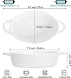 Foraineam 6 Pack Oval Au Gratin Baking Dishes with Handles, 20 oz Porcelain Casserole Dish Single Serving Ramekins for Oven & Microwave Cooking and Baking, 7.2" x 5.5", Oven Safe Roasting Lasagna Pan