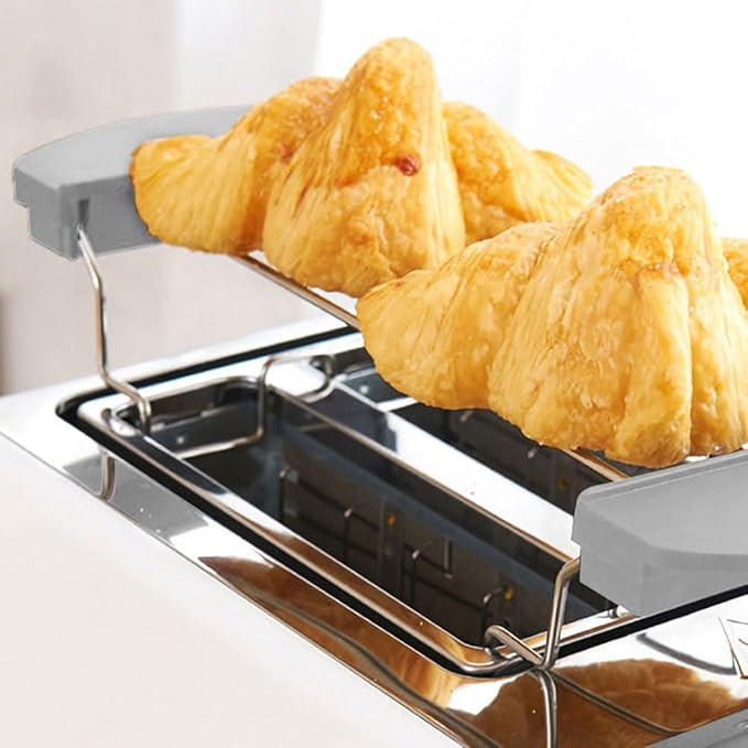 OUNONA 2Pcs Stainless Steel Toaster Warming Rack Sandwich Bread Holder Compatible with Most Toaster Ovens Kitchen Rack for Toast and Sandwiches