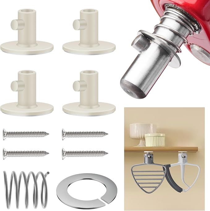 Updated Mixer Spring and Washer & Tilt Head Mixers Attachments & Stand Mixer Attachment Holders Kit for Kit-chenAid Mixers, Rubber Plug Solves the Bouncing Problem of Kithen-Aid Mixer