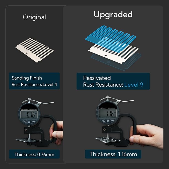 KITCHENDAO Detachable Meat Tenderizer Needle Tool with Safety Lock, Detachable for Easy Cleaning, Dishwasher Safe, 48 Upgraded Stainless Steel Needles, for Tendering Steak Pork Belly Skin Chicken