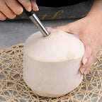 Luxshiny Coconut Opener Tool Stainless Steel Meat Grater Set Reusable Kitchen Gadget Young Coconut Shell Opening Meat Extraction Home Cooking