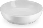 KooK Pasta Bowl, Salad Bowls, Bowls, Serving Bowls, Soup, Ceramic, Large Capacity, Microwave & Dishwasher Safe, Set of 4, 40 Oz, (White)