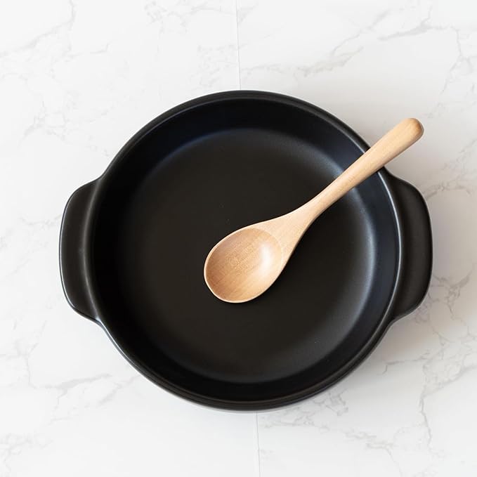 Santo Banko Ware Au Gratin Dish, Large, 22.0 fl oz (650 ml), Heat Resistant, Oven-safe, Direct Fire, Microwave, Dishwasher Safe, Stackable, Black, Made in Japan