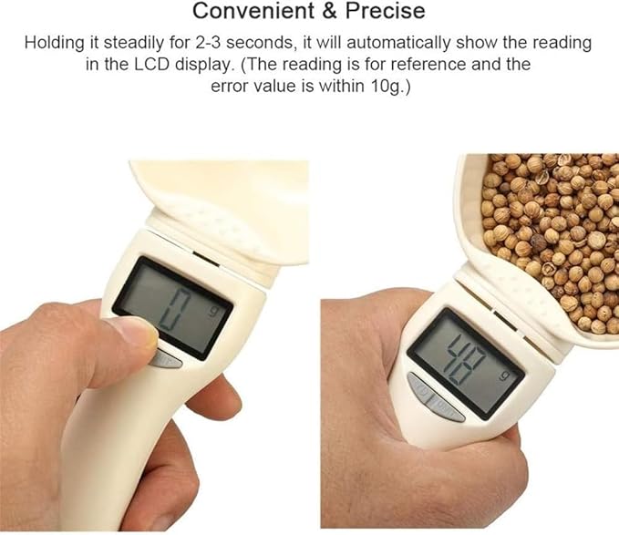 Digital Measuring Spoon, 2025 Food Measuring Scoop Scale 800g / 0.1g High Precision with LCD Screen,Household Weighing Scoop for Kitchen and Dog Cat Food (3)