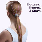 Hally Hair 360 Refill for Hair Gems - Multicolored Adhesive Jewels Only (No Stamper) – Hearts, Stars, Flowers, Pearls – Blacklight Glow – Hair Accessories for Girls & Teens