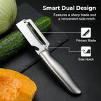 Multi-Functional Vegetable Peeler for Kitchen, 2026 New Vegetable Peeler with Wooden Handle and Bottle Opener, 2 in 1 Stainless Steel Kitchen Tool for Fruit Apple Potato Pumpkin Slicer (sliver, 1PCS)