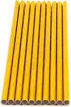 Pack of 150 Gold Foil Biodegradable 4-Ply Paper Drinking Straws (Compostable, Non-toxic, BPA-free)