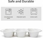 Hiceeden 2 Pack 6-Cup Ceramic Muffin Pan, Nonstick Cupcake Baking Pans with Handle, Ceramic Muffin Tin with Embossed Pattern for Muffin, Cupcake, White