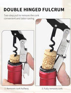 CORKAS Wine Key - 2Pack Handcrafted Professional Waiters Corkscrew, Compact Heavy Duty Wine Opener with Double Hinged, Foil Cutter and Bottle Opener, Birthday Gifts for Severs, Sommelier, Bartenders
