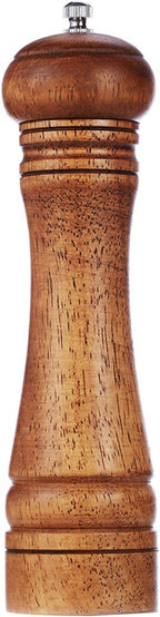 Gulex® Wood Pepper Grinder Pepper Mill,Adjustable Coarseness 8 Inch Wooden Peppermill, Ceramic Grinding Mechanism Salt Mill Refillable (1 pack) (Dark-1PC)
