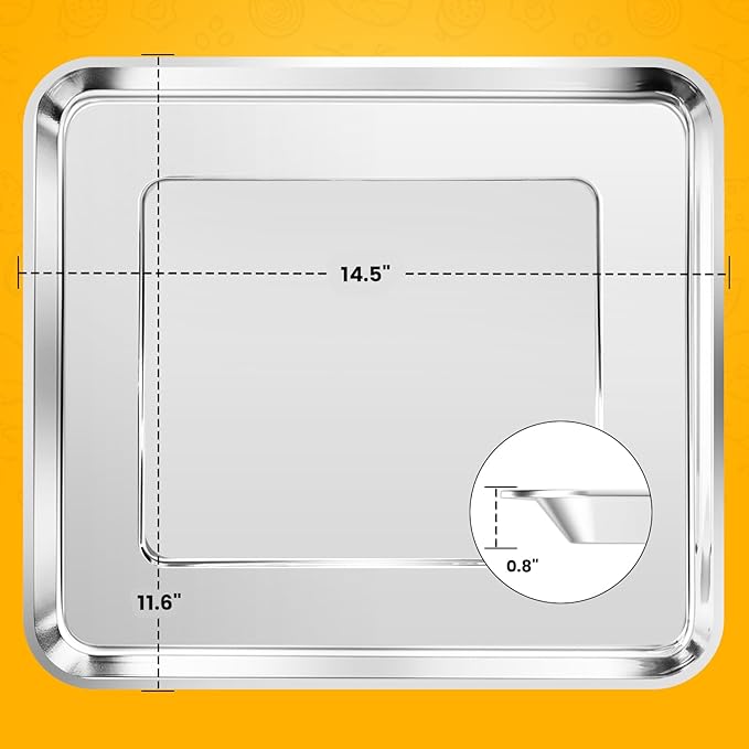 Countertop Toaster Oven Replacement Parts for BLACK+DECKER 8 Slice Extra Wide Convection Oven, Stainless Steel Toaster Oven Accessories Wire Rack Baking Tray