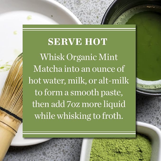 Mighty Leaf Tea, Organic Mint Matcha Green Tea Powder, 1.5 Ounce Tin, 100% Japanese Matcha, Unsweetened