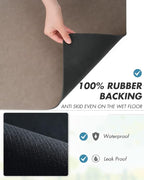 AMOAMI Coffee Mat - Hide Stain Rubber Backed Absorbent Dish Drying Mat for Kitchen Counter - Brown, 12"x19"
