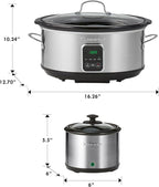Kenmore 7 Quart Slow Cooker with Diper - Crock pot With Programmable Settings, Digital Controls, Large Capacity for Family Meals, Dishwasher-Safe Stoneware, Warm Rice & Sous Vide Stew