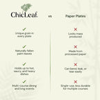Chic Leaf Compostable & Biodegradable Palm Leaf Disposable Bamboo Plates - Disposable Party Plates for Appetizers, Christmas Dinner, Holiday Meal, Turkey - Party Supplies (4'' - 50 Pack)