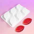 Silicone Pudding Molds, Fan Shape Non-Stick Jelly Dessert Making Trays, Cream Mold for Mousse Cake (F_Folding Fan)