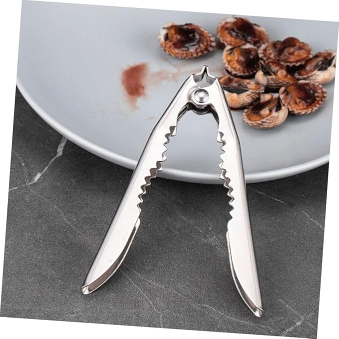 Blood Clam Opener Tool 5.11In Ergonomic Stainless Steel Clam Shucker with Anti-Slip Grip and Spring for Easy Shellfish Opening Daily Kitchen Gadget