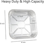 Waytiffer 20-Pack Disposable Aluminum Foil Tins - Heavy Duty Square Cake & Baking Pans with Plastic Dome Lids