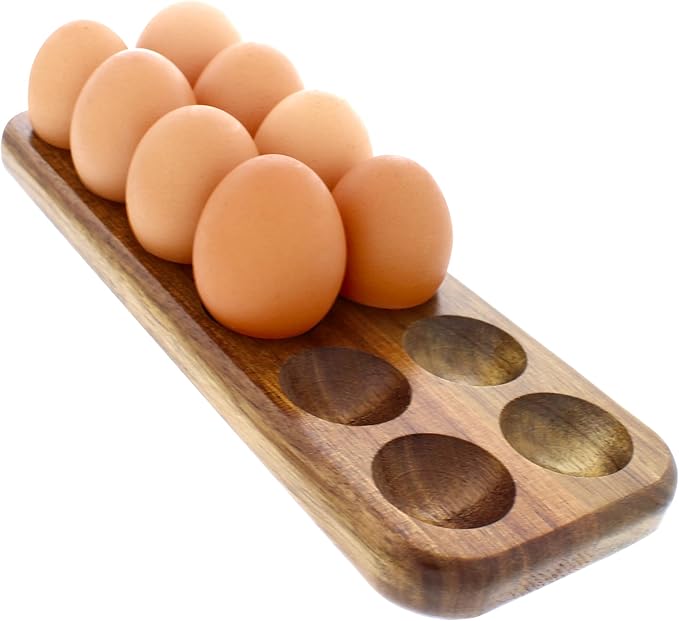 GUI'S CHICKEN COOP Egg Tray - Rustic Wooden Egg Holder For Eggs Usable in Kitchen Refrigerator, or Countertop for Display or Storage - Easy to Clean… (12 Eggs)