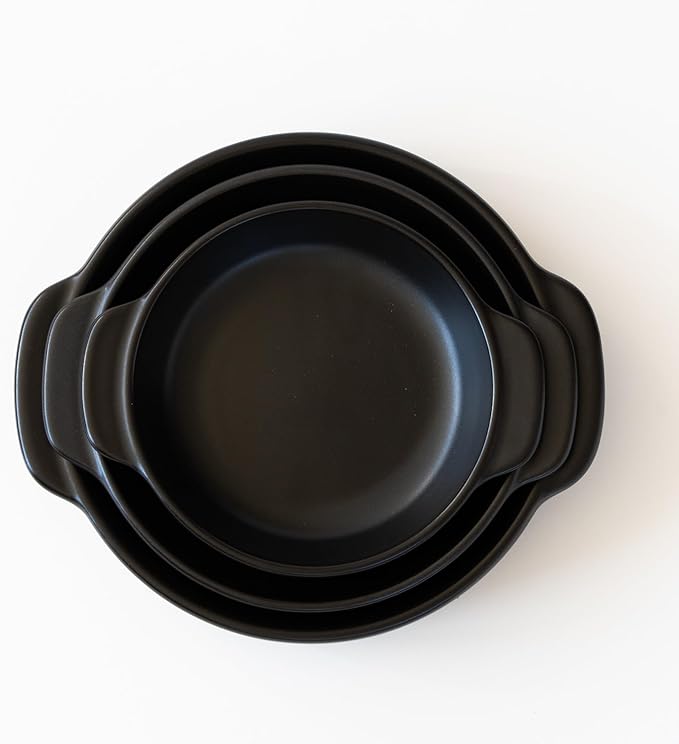 Santo Banko Ware Au Gratin Dish for One Person Capacity 13.5 fl oz (400 ml) Heat Resistant Ceramic Oven Safe Direct Fire Microwave Dishwasher Safe Stackable Black Made in Japan