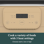 MAGNIFIQUE 6 Quart Programmable Slow Cooker Removable Healthy Nonstick Pot - Small Kitchen Appliance for Family Dinners - Serves 6+ People - Heat Settings: Keep Warm Brown Sugar