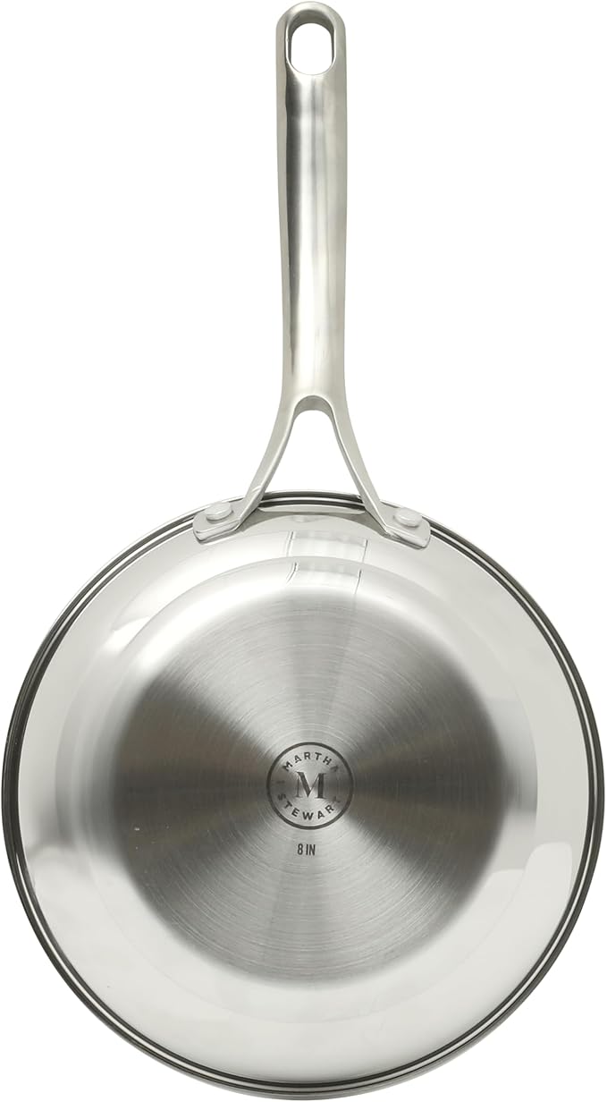 Martha Stewart Castelle 8" Stainless Steel Frying Pan Non Toxic Fry Pan Skillet