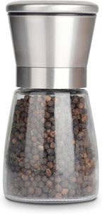 Gulex Pepper Grinder Pepper Mill, Salt Grinder Refillable,(Single Package) Adjustable, Stainless Steel Sea Salt Shaker with Ceramic Rotor (1 pack)