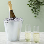 Juvale Metal Bucket - 6-Pack, 100 oz, 7 in Dia x 7.2 in H, Silver - Galvanized Buckets with Handles for Ice Tub & Beverage Tub