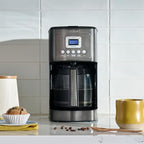Cuisinart 14-Cup Coffee Maker, Programmable PerfecTemp Glass Carafe Coffee Machine with 1-4 Cup Setting, Brew Strength Control and Pause, Stainless Steel, DCC-3200BKSNAS, Black