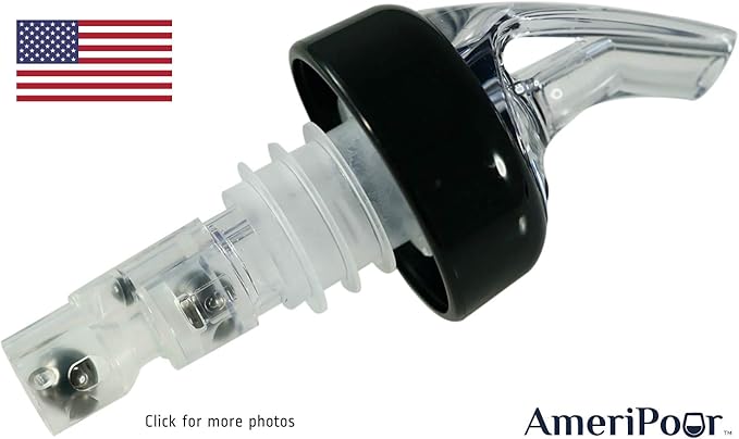 Measured Pourer - Liquor Bottle Pourers - Collared -(10pk) Made 100% In The USA. Bar Spouts That Don't Leak - No Cracks, Just A Perfect Cocktail Pour Everytime. Great for Wine Too! (.75)