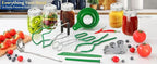 Canning Supplies Starter Kit,Canning Kit for Beginners of 9 with Jar Lifter，Wide Mouth Funnel,Wrench,Tongs,Lid Lifter,Bubble Popper,Canning Labels,ladle,Measuring Spoon-Deep Green
