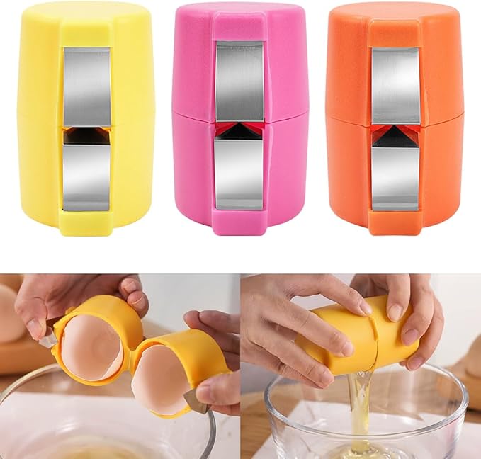Egg Shell Opener, 2025 New Egg Cracker Tool for Raw Eggs, Stainless Eggs Peeling Tool Kitchen Gadgets, Eggshell Breaker for Hard Boiled Eggs (Pink)