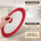 Universal Lids for Pots, Pans and Skillets Fits 7",8",9",10",11",12" Cookware, Replacement Pan Lid with Tempered Glass and Heat-Resistant Silicone Edge,Durable Frying Pan Cover