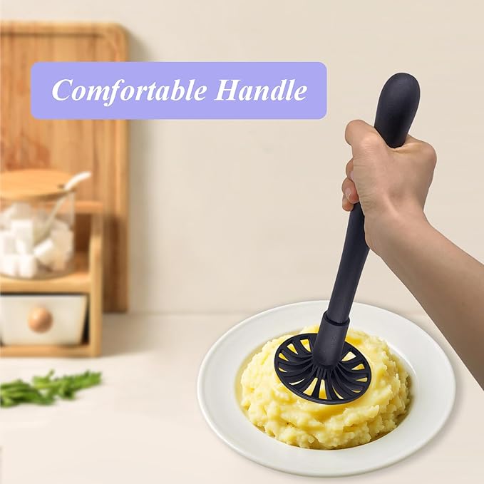 Potato Masher, Foldable Nylon Mashed Potato Masher for Non-Stick Cookware, Non-Scratch Food Masher Kitchen Tool and Gadgets, Smasher Kitchen Utensils for Potato, Bean, Vegetable, Fruit, Avocado