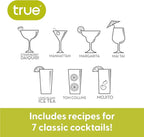 True Maraca Cocktail Shaker with Built In Strainer, Drink Mixer with 7 Classic Drink Recipes & Measurements, Perfect for Game Nights, BBQ, House Party, Picnic, Home Bar Accessories, 16 oz, Set of 1