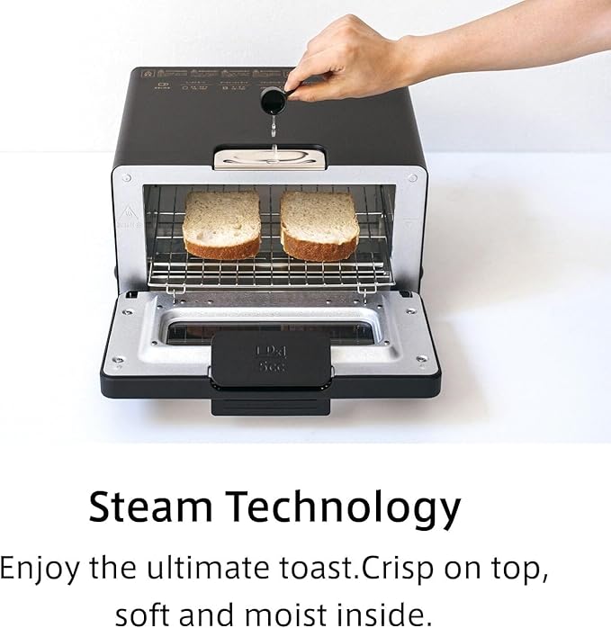 BALMUDA The Toaster Pro | Steam Oven Toaster | Compact 14.1″W × 12.6″D × 8.2″H | 6 Modes: Shokupan, Golden Toast, Pizza, Croissant, Oven, Salamander Grill | (Baking Tray Sold Separately) | Off-white